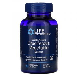 Растительный экстракт, гормональная поддержка, Cruciferous Vegetable Extract, Life Extension, 60 капсул