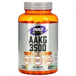  AAKG (L-аргинин-альфа-кетоглутарат), 3500, Now Foods, Sports, 180 таблеток