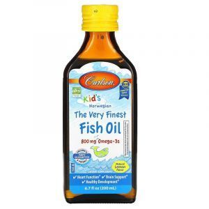 Рыбий жир для детей (вкус лимона), Fish Oil, Carlson Labs, норвежский, 200 мл