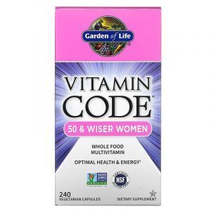 Сырые Витамины для женщин, 50+ (Vitamin Code), Garden of Life, 240 (Default)