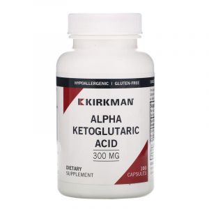  Альфа-кетоглутаровая кислота, Alpha Ketoglutaric Acid, Kirkman Labs, 300 мг, 100 капсул