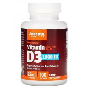 Витамин Д3, Vitamin D3, Jarrow Formulas, 1000 МЕ, 100 кап.