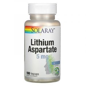 Литий, Lithium Aspartate, Solaray, 5 мг, 100 капс.