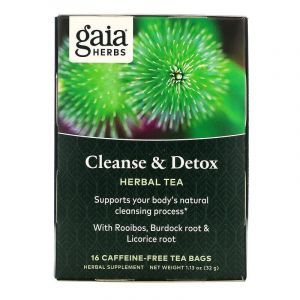Травяной чай детокс, без кофеина, Cleanse & Detox, Gaia Herbs, 16 пак.по 32 г 