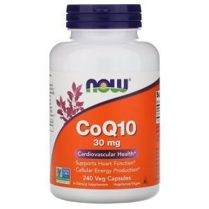 Коэнзим Q10, CoQ10, Now Foods, 30 мг, 240 вегетарианских капсул
