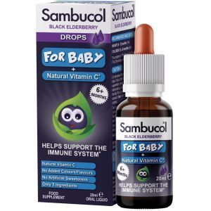 Черная бузина + витамин С, Baby Drops, Sambucol, капли для малышей от 6 месяцев, 20 мл