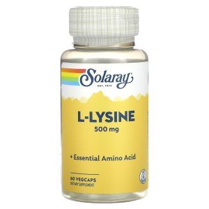 Лизин, L-Lysine, Solaray, 500 мг, 60 капсул