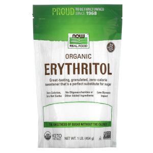 Эритритол (сахарозаменитель), Erythritol, Now Foods, Real Food, органик, 454 г