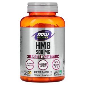 Гидроксиметилбутират ГМБ, HMB, Now Foods, Sports, 500 мг, 120 вегетарианских капсул