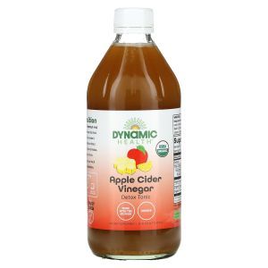 Яблочный уксус органик, Apple Cider Vinegar, Dynamic Health Laboratories, сертифицированный, детокс-тоник, 473 мл