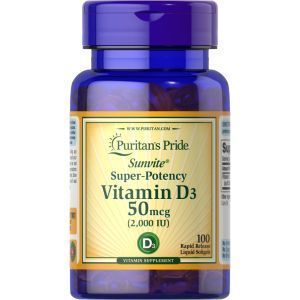 Витамин Д3, Vitamin D3 2000 IU, Puritan's Pride, 100 капсул