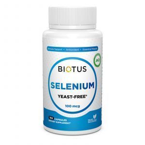 Селен, Selenium, Biotus, без дрожжей, 100 мкг, 100 капсул