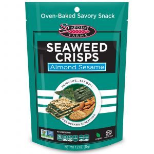 Чипсы из морских водорослей, миндаль и кунжут, Seaweed Crisps, Seapoint Farms, 35 г