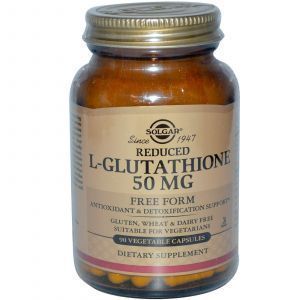 Глутатион, Reduced L-Glutathione, Solgar, 50 мг, 90 кап.