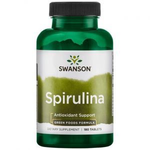 Спирулина, Greens Spirulina, Swanson, 500 мг, 180 таблеток